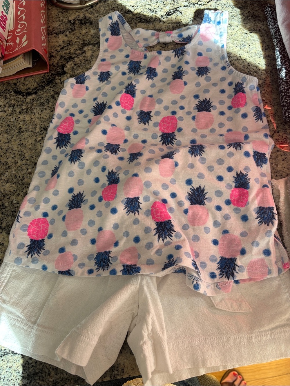 abercrombie kids Pink & Blue Pineapple Print Tank Top
